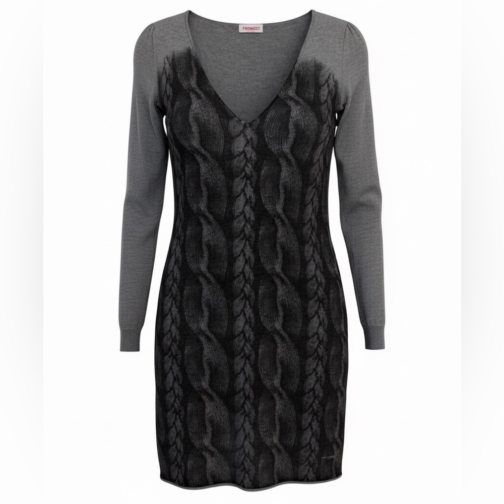 NWT! 100% Wool Italian Designer Fiorucci Sweater Dress XS